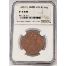AUSTRALIA 1958 . ONE 1 PENNY . PROOF